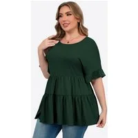 Imily Bela T-Shirt Damen Bluse mit Volants in Übergröße (Packung, 1-tlg., 1per-Pack) in Unifarbe