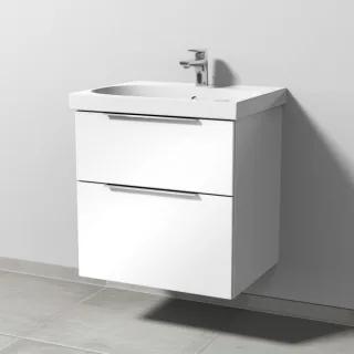 Sanipa 3way Waschtischunterbau zu Geberit Acanto Waschtisch mit 2 Auszügen, Weiß-Glanz UF41578
