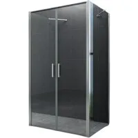 Home Systeme Runddusche ARON U Form Duschkabine Dusche Duschwand Duschabtrennung Duschtür, BxT: 80x80 cm, Einscheibensicherheitsglas