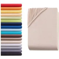 Hometex Premium Textiles Spannbettlaken Jersey Spannbettlaken 100% Baumwolle, Jersey, Gummizug: Rundumgummizug, Premium-Jersey Matratzenhöhe bis 23 cm