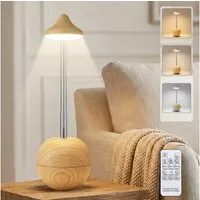 Rosnek Schreibtischlampe Kabellose Pilz Tischlampe RGB dimmbar aufladbar mit Touch, Weiß, LED fest integriert, Dekorative LED Tischleuchte tragbar mit Fernbedienung Timer