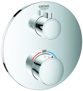 GROHE THM-Brausebatterie Grohtherm 24076 2 Abg. FMS f. Rapido SmartBox rund chrom, 24076000 24076000