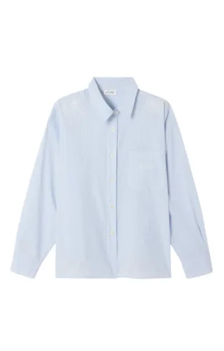 American Vintage - Gestreiftes Hemd blau - Gr. - S