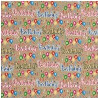 Star Geschenkpapier, Geschenkpapier Happy Birthday 70cm x 2m Rolle Gold / Bunt