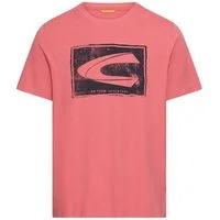 camel active T-Shirt normale Passform, Kurzarm-Design, bedruckte Optik mit Logo-Print