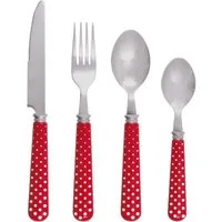 Greengate Besteck-Set Dotty Besteckset rot 4tlg, Acrylic