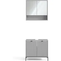 Vicco Badmöbel-Set Eliza, Grau, 2 Teile, (2-St., 2er Set)