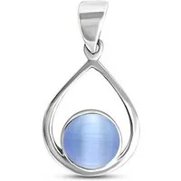 ALEXANDER YORK Kettenanhänger MUSCHELPERLMUTT blau, 925 Sterling Silber