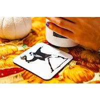 AvantgART Becheruntersetzer Untersetzer für Gläser 4er Set, Banksy Kunstdruck, Tassenuntersetzer