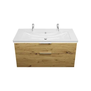 Burgbad Keramik Waschtisch-Set Eqio Eiche Dekor Urban/Alpinweiss, SEZB123F5662C0001 SEZB123F5662C0001