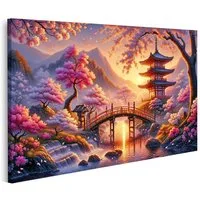 islandburner Leinwandbild Gelassenes Japan Kirschblüten in Blüte magische Saison Bilder