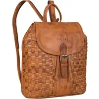 STILORD Cityrucksack "Camilla" Kleiner Lederrucksack Damen im Boho-Look geflochten