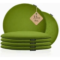 AMPARA Stuhlkissen rund 33 cm - 4er Set - für Stuhl, Bank, Lounge etc., Rutschfest