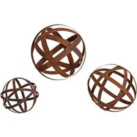 ESTEXO Dekokugel Gartenkugel Edelrost 3er Set Kugel Gartendeko Rost 30 - 50 cm Eisen
