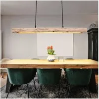 GLOBO LIGHTING LED-Hängeleuchte, LED-Leuchtmittel fest verbaut, Warmweiß, Holz Hängeleuchte Pendelleuchte Holz lang Holzlampe hängend Lampe