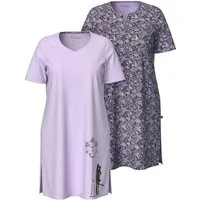 Ulla Popken Bigshirt Bigshirts 2er-Pack Tunika-/Herzausschnitt Halbarm