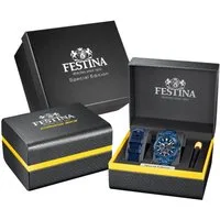 Festina Chronograph Chrono Bike 2025 Special Edition F20729/1, (Set, 3-tlg., mit Wechselband und Bandwechsler), Quarzuhr, Armbanduhr, Herrenuhr, Edelstahlarmband