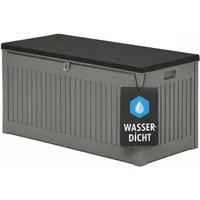 Garden Impressions Auflagenbox Jersey 270 Liter Kissenbox Gartenbox Aufbewahrungsbox Garten (Jersey Kissenbox 270 Liter, 1 St., Jersey Kissenbox 270 Liter), Deckel mit Hubautomatik wetterfest abschließbar