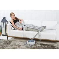 Wonjin Fußmassagegerät 4 Kammer Lymphdrainage Gerät Q2200 Beine und Taillenmanschette Größe L, 4 Behandlungsprogramme,Druckluftregulierung,3 Manschetten anschließbar