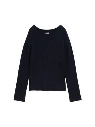 Tom Tailor - Loose Fit Strickpullover mit U-Boot-Ausschnitt blau - Gr. - M