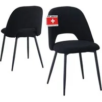 Albatros International Esszimmerstuhl Esszimmer Stühle 2 er Set SILVI, Stuhl Stühle Esszimmerstühle, Küche (2er Set, Schwarz, Cord Bezug), Küchenstuhl Küchenstühle Essstühle für den Esstisch Ess Stühle