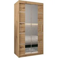 ABIKS MÖBEL Schwebetürenschrank Verona 4 Schlafzimmerschrank, mit Spiegel, Kleiderstange und Regalen
