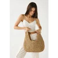 C&CITY Strandtasche Gewebte Tasche mit Kettendetail Y9231 Camel