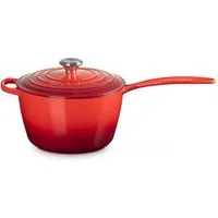 LE CREUSET Kasserolle Stielkasserolle, Rund, Gusseisen, Ø 20 cm, 3,61 kg, Kirschrot, 21181200602430