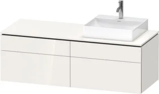 Duravit L-Cube Konsolenwaschtischunterbau wandhängend Weiß Hochglanz 1420x550x482 mm - LC4870R222200 LC4870R22220000