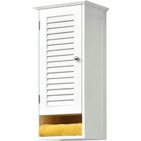 Saphir Hängeschrank Quickset 928 Wand-Badschrank, 1 Tür, 1 Einlegeboden, 1 Nische Badezimmer-Hängeschrank, 32 cm breit, Weiß, Landhaus-Stil