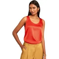 Love & Roses Trägertop Love & Roses Trägertop mit U-Ausschnitt und Satin (1-tlg)