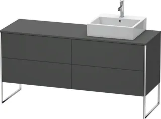 Duravit XSquare Konsolenwaschtischunterbau bodenstehend Graphit Matt 1600x548x778 mm - XS4924R4949 XS4924R4949