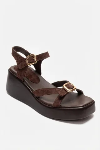 Kalia Leder Keilabsatz Sandale