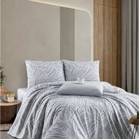 ZIRVEHOME Bettwäsche Baumwolle Bettbezug weiß mit grau Zebra-Streifen Zebra P1, Renforce, 3 teilig, 200x220 Baumwolle Bettbezug weiß mit grau Zebra-Streifen