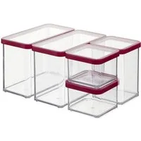 ROTHO Vorratsdose Loft 5er-Set Vorratsbehälter mit Deckel, Kunststoff