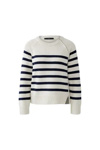Oui - Pullover white blue - Gr. - 44