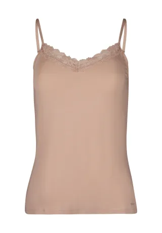 SKINY - Skiny Damen Spaghettishirt SKINY ADVANTAGE Modal Lace beige - Gr. - 38