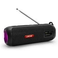 Leicke Tragbarer Bluetooth Lautsprecher mit FM/ Digitalradio (DAB) (4500mAh Akku, RGB-LED Lichter, 10W Stereo-Sound,Equalizer)