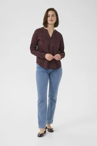 Langarm-Bluse KAbeathe Regular fit black brown