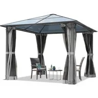 TOOLPORT Pavillon Gartenpavillon Moonlight Deluxe grau, mit 4 Seitenteilen, mit 4 Moskitonetzen