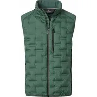 CASAMODA Steppweste CASAMODA Outdoor-Hybridweste Stehkragen Zipper Regular Grün
