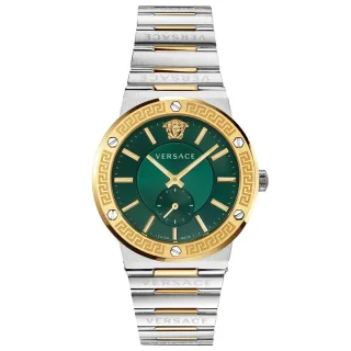 Versace VEVI00420 Herrenuhr Greca Zweifarbig Grünes Zifferblatt