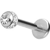 PIERCINGLINE Piercing-Set Titan Labret EPOXY-RING-KUGEL + KRISTALL (Labrets, 1-tlg)