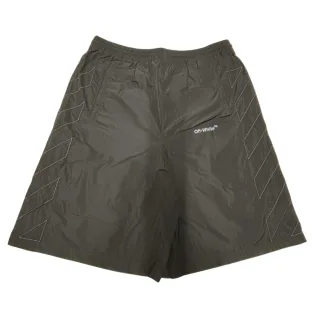 Off-white - Schwarze Trainingsshorts Mit Diag-umrissenem Muster