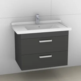 Artiqua 411 Waschtischunterschrank für Starck 3 030480 Anthrazit Glanz, 411-WU2L-D05-7065-51 411-WU2L-D05-7065-51