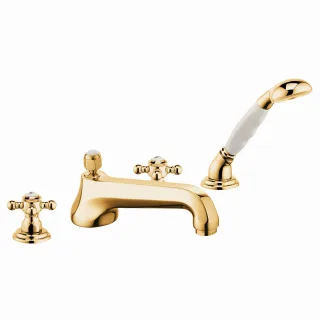 Kludi Wannenfüllbatterie- Armatur Adlon versenkb. Handbrause Ausl.220mm gold 515254520