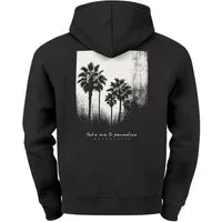 Neverless Hoodie Herren Hoodie Backprint Take Me to Paradise, Schwarzweiß Palmen