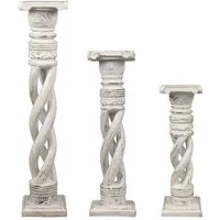 Oriental Galerie Blumenhocker Gedrehte Säule Antik Weiß 100 cm groß (1 St)