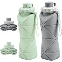 Mutig Trinkflasche 2 Stück Trinkbecher,Silikon Klappbarer Faltbarer Wasserbecher Bpa-Frei, Tragbarer Reise Hitzebeständig Outdoor Faltbarer Becher für Picknick