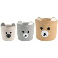 IDIMEX Aufbewahrungskorb TANKA (Set), Kinderzimmer Aufbewahrungskorb 3er Set Spielzeugaufbewahrung